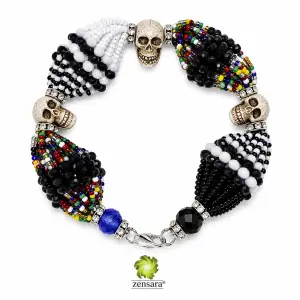 PULSERA ORISHA ESHU DE 18 HILOS CON CAMINO DE MUERTO EN ZENSARA