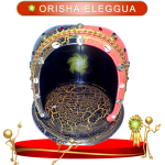 CASA ORISHA ELEGGUA CON PEDESTAR DE 3 PIEZAS EN ZENSARA