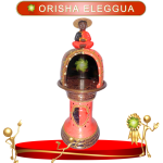 CASA ORISHA ELEGGUA CON PEDESTAR DE 3 PIEZAS EN ZENSARA