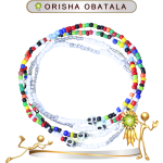 COLLAR ORISHA OBATALA CON CAMINO DE MUERTO EN ZENSARA