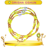 COLLAR ORISHA OSHUN CHAQUIRÓN CON CAURY EN ZENSARA