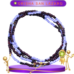 COLLAR ORISHA SAN LÁZARO DE CHAQUIÓN CUENTAS RAYADA EN ZENSARA