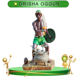 FIGURA ORISHA OGGUN CON HERRAMIENTAS IMPORTADA EN ZENSARA