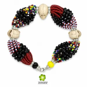 PULSERA ORISHA SAN LÁZARO DE 18 HILOS CON CAMINO DE MUERTO EN ZENSARA