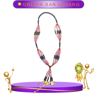 MAZO PARA COCHE ORISHA SAN LAZARO CUENTAS RAYADA EN ZENSARA