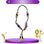 MAZO PARA COCHE ORISHA SAN LAZARO CON CAMINO DE MUERTO CUENTAS RAYADA EN ZENSARA