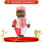 MUÑECO TOBY ORISHA SHANGO DE SATIN EN ZENSARA