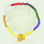 PULSERA ORISHA 7 POTENCIAS CRISTAL BOLA DORADA DE 1 HILO EN ZENSARA