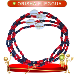 COLLAR ORISHA ELEGGUA DE CHAQUIRÓN CON CAURY EN ZENSARA