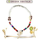 PULSERA ORISHA OBATALA BOTÓN DE 1 HILO CON CAMINO DE MUERTO EN ZENSARA