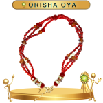 PULSERA ORISHA OYA SANTO DE 3 HILOS CON CUENTAS RAYADA EN ZENSARA