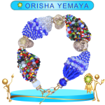 PULSERA ORISHA YEMAYA DE 18 HILOS CON CAMINO DE MUERTO EN ZENSARA