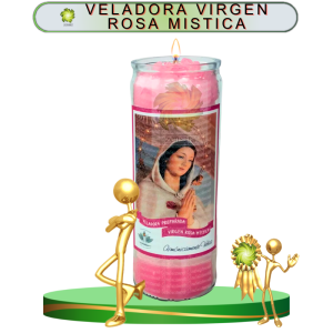 VELADORA VIRGEN ROSA MISTICA EN ZENSARA